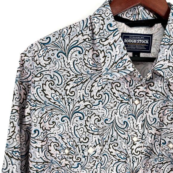 NEW NWT Panhandle Slim Womens XL Pearl Snap Blue Western Shirt Top Rodeo Ranch - Picture 6 of 11